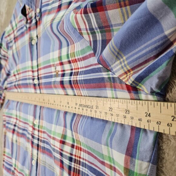 Ralph Lauren Dress Shirt Classic Fit Plaid Mens Sz L Oxford Long Sleeve Colorful - Picture 4 of 10